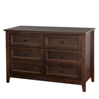 Commode à 6 tiroirs avec poignées rondes rétro, Auburn