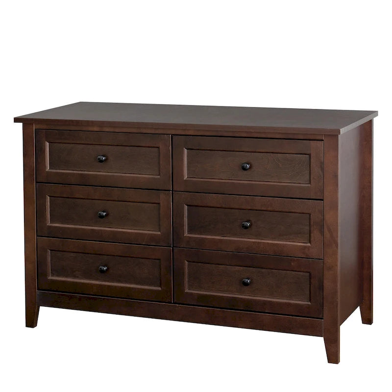 Commode à 6 tiroirs avec poignées rondes rétro, Auburn