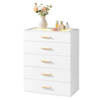 Table de chevet LED avec 5 tiroirs – Commode de chevet moderne