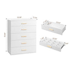 Table de chevet LED avec 5 tiroirs – Commode de chevet moderne