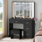 Moasis 35.4  Vanity Built-In Outlets with Lighted Mirror - 53.5  H X 35.4  W X 15.7  D