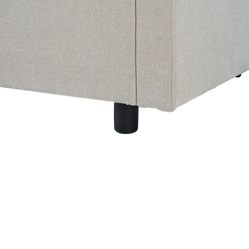 Canapés d'angle modernes et rembourrés avec 3 coussins et assise incurvée