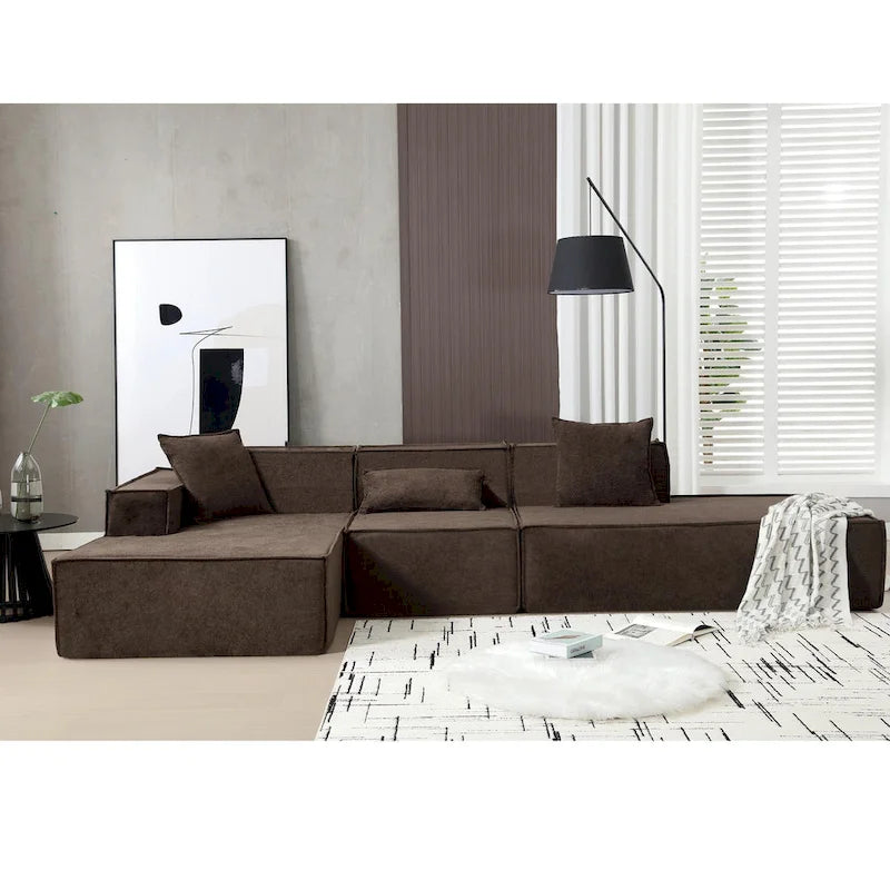 Canapé d'angle modulable moderne et minimaliste, installation gratuite