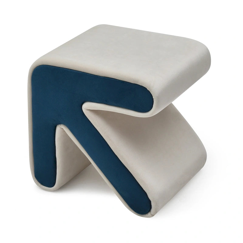 Tabouret / Pouf en velours rembourré