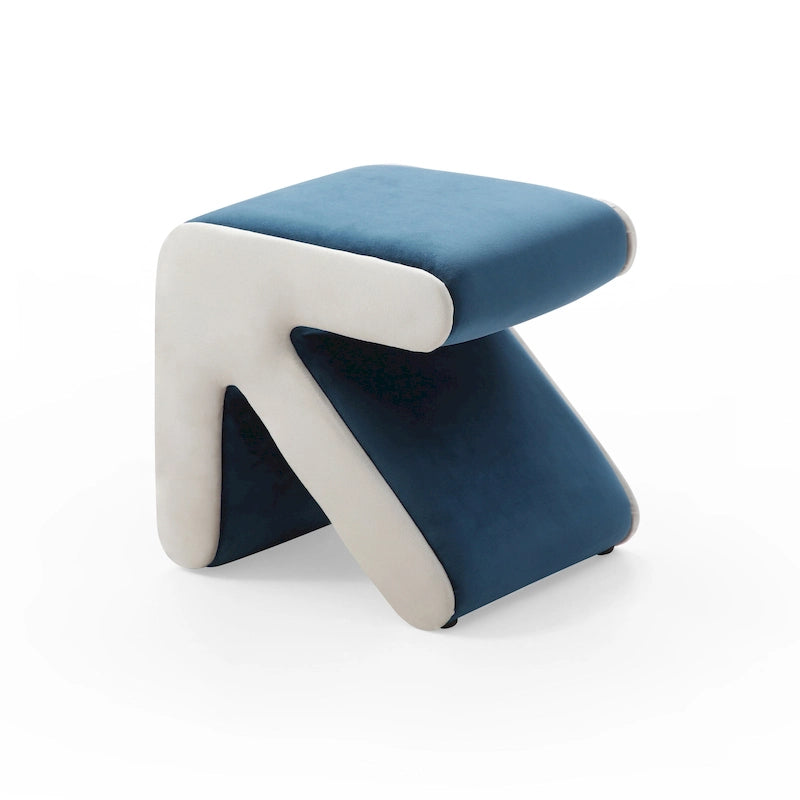 Tabouret / Pouf en velours rembourré