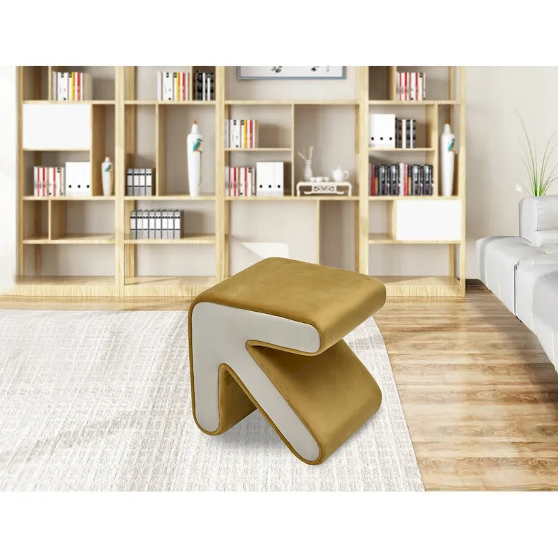 Tabouret / Pouf en velours rembourré