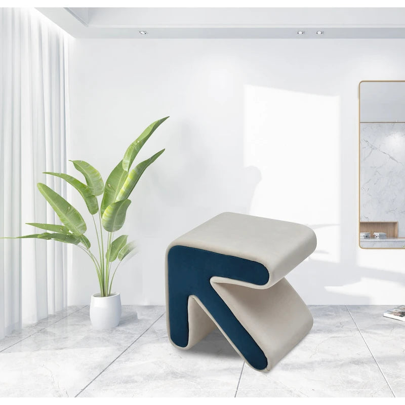 Tabouret / Pouf en velours rembourré
