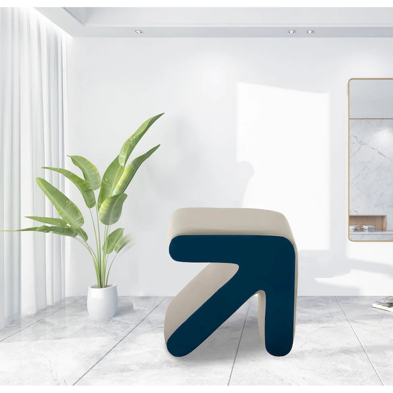 Tabouret / Pouf en velours rembourré