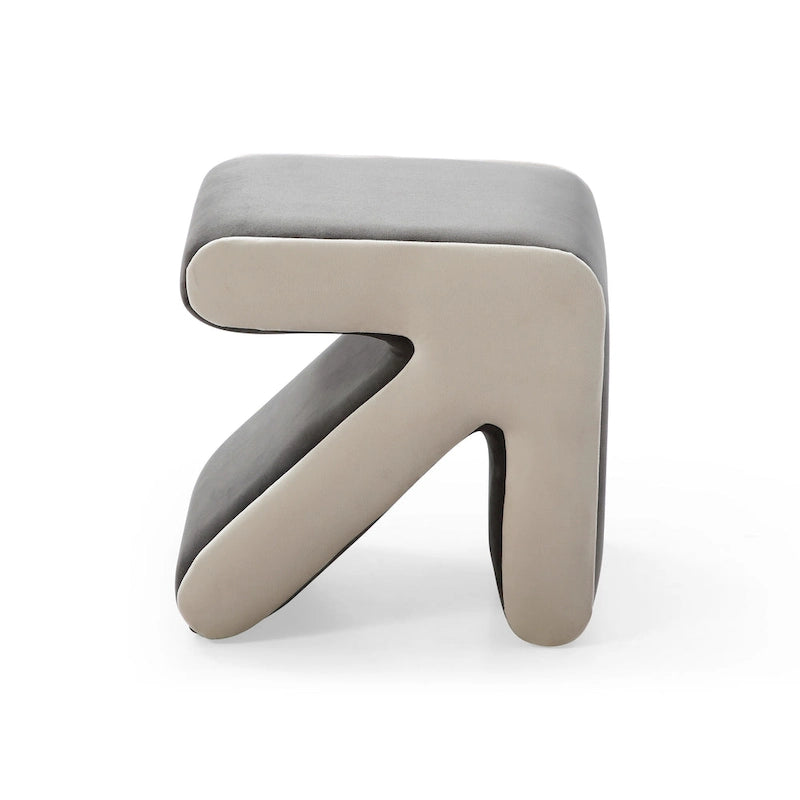 Tabouret / Pouf en velours rembourré