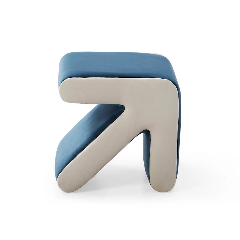 Tabouret / Pouf en velours rembourré