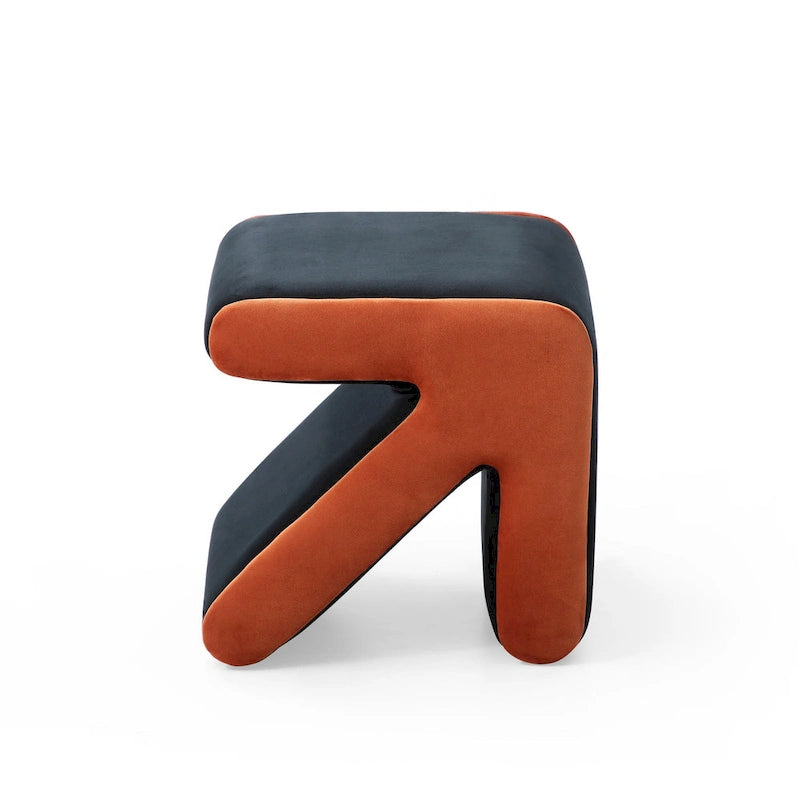 Tabouret / Pouf en velours rembourré