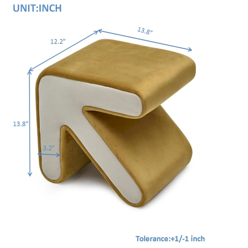 Tabouret / Pouf en velours rembourré