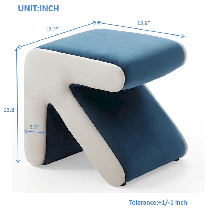 Tabouret / Pouf en velours rembourré