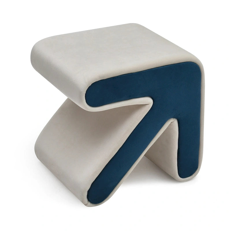 Tabouret / Pouf en velours rembourré