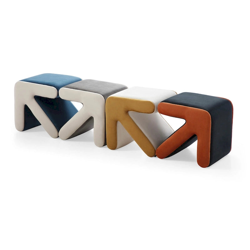 Tabouret / Pouf en velours rembourré