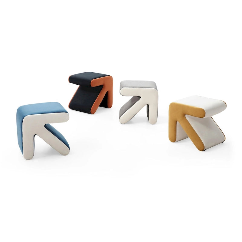 Tabouret / Pouf en velours rembourré