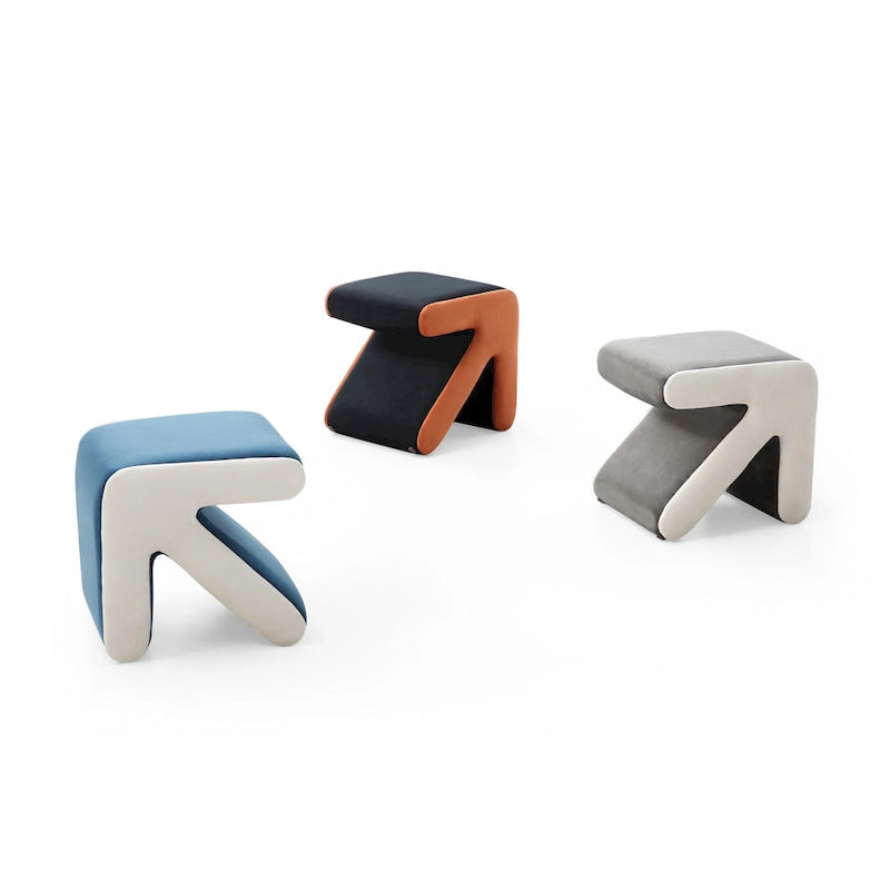 Tabouret / Pouf en velours rembourré