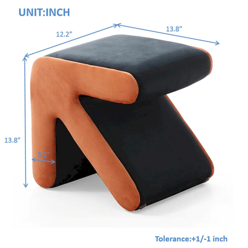 Tabouret / Pouf en velours rembourré