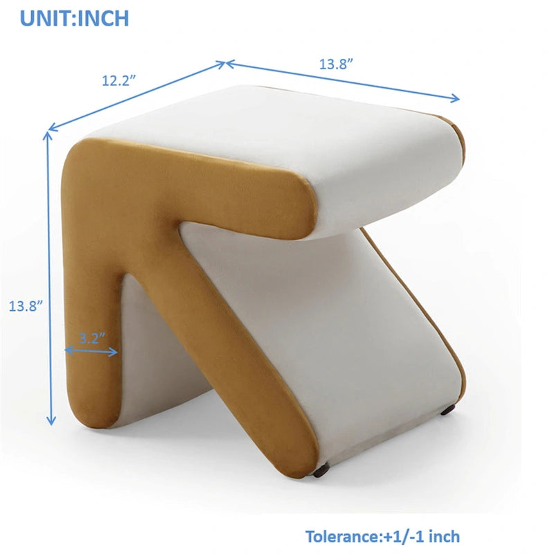 Tabouret / Pouf en velours rembourré