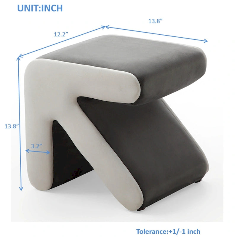 Tabouret / Pouf en velours rembourré