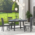 Ensemble de salle à manger 5 pièces avec table ronde extensible et 4 chaises rembourrées