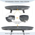 Ensemble de salle à manger 5 pièces avec table ronde extensible et 4 chaises rembourrées