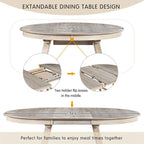 Ensemble de salle à manger 5 pièces avec table ronde extensible et 4 chaises rembourrées