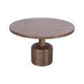 Table de salle à manger Rise 48 pouces, plateau rond, piètement colonne, bois brun riche