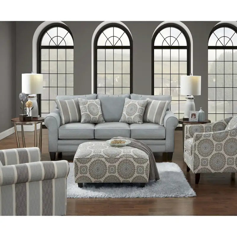 Fauteuil d'appoint motif marocain gris crépuscule