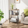 Table de chevet industrielle rétro avec étagère de rangement – 30 P x 40 L x 63,5 H cm