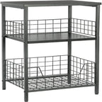 Table de chevet industrielle rétro avec étagère de rangement – 30 P x 40 L x 63,5 H cm