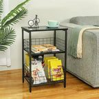 Table de chevet industrielle rétro avec étagère de rangement – 30 P x 40 L x 63,5 H cm