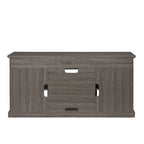 Meuble TV en bois de 152 cm avec rangement et gestion des câbles, Noyer foncé