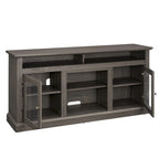 Meuble TV en bois de 152 cm avec rangement et gestion des câbles, Noyer foncé