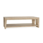 Table basse en chêne rustique avec des accents en queue d'aronde