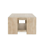 Table basse en chêne rustique avec des accents en queue d'aronde