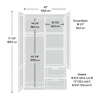 Armoire de rangement Cannelle Cerise avec tiroirs et étagères