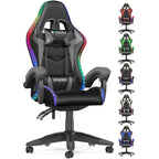 Fauteuil de jeu avec lumières LED RGB et design ergonomique