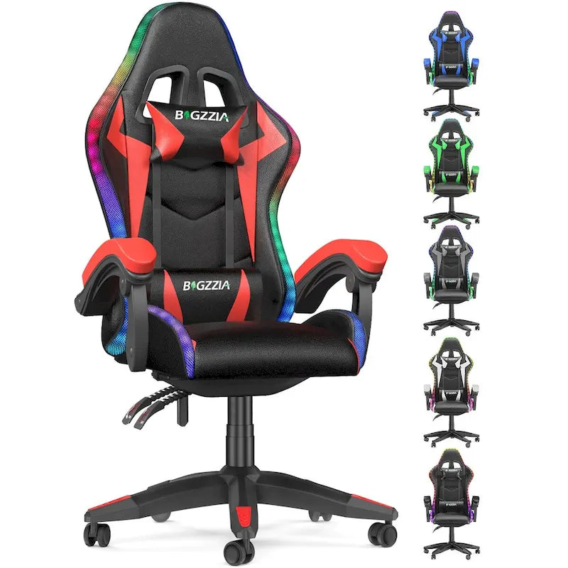 Fauteuil de jeu avec lumières LED RGB et design ergonomique