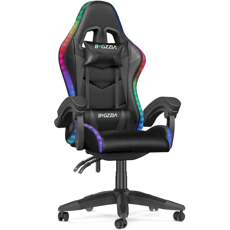 Fauteuil de jeu avec lumières LED RGB et design ergonomique