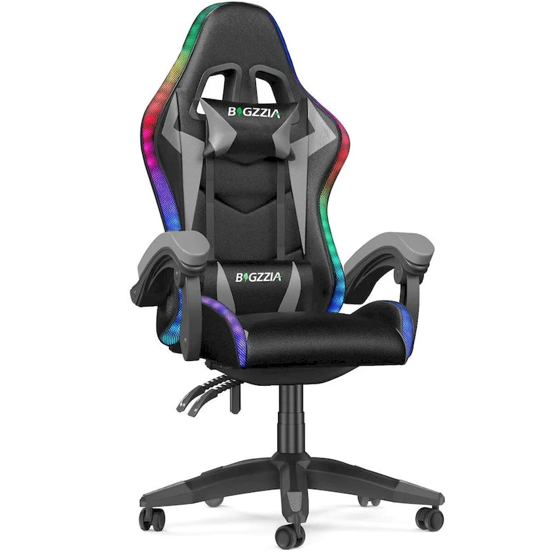 Fauteuil de jeu avec lumières LED RGB et design ergonomique