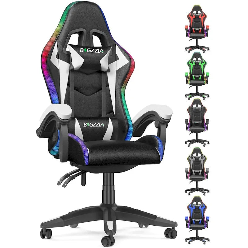 Fauteuil de jeu avec lumières LED RGB et design ergonomique