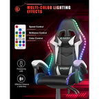 Fauteuil de jeu avec lumières LED RGB et design ergonomique