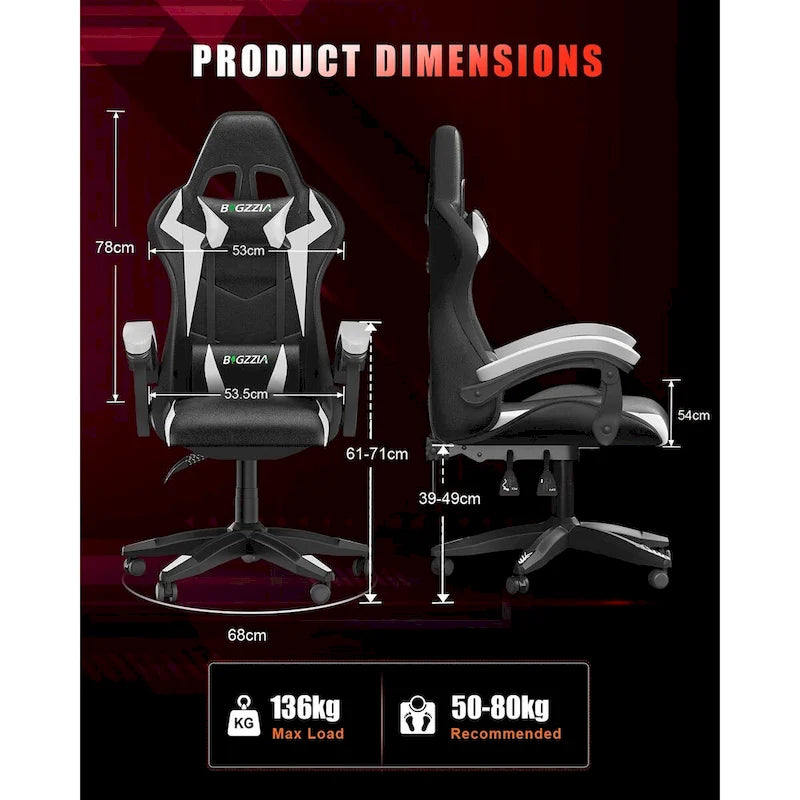 Fauteuil de jeu avec lumières LED RGB et design ergonomique
