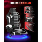 Fauteuil de jeu avec lumières LED RGB et design ergonomique