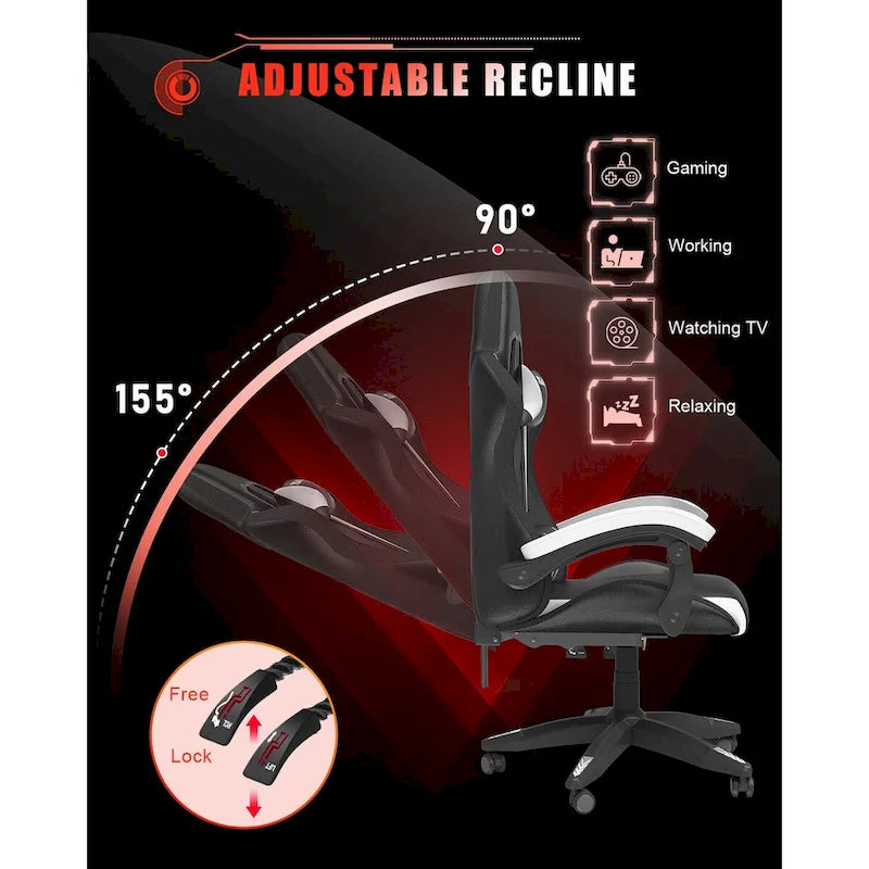 Fauteuil de jeu avec lumières LED RGB et design ergonomique