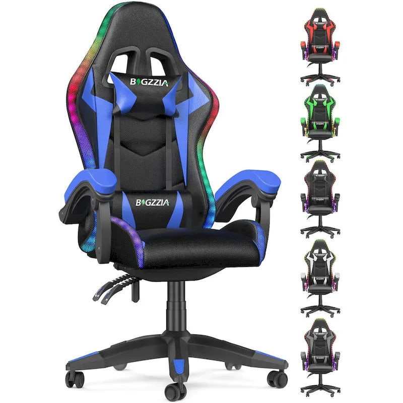 Fauteuil de jeu avec lumières LED RGB et design ergonomique