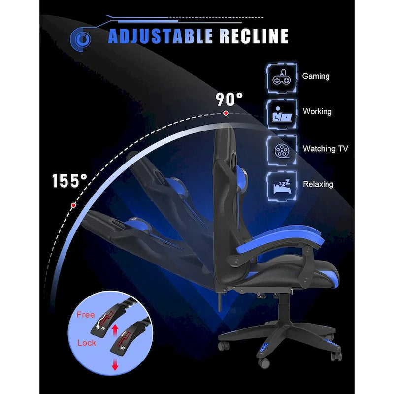 Fauteuil de jeu avec lumières LED RGB et design ergonomique