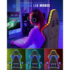 Fauteuil de jeu avec lumières LED RGB et design ergonomique