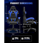Fauteuil de jeu avec lumières LED RGB et design ergonomique